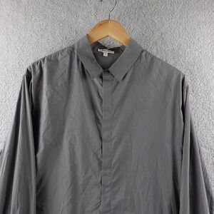 Helmut Lang Mens XL Grey Button Down Long Sleeve Dress Shirt Relaxed Fit